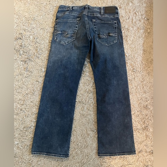 Mens Silver Zac Jean Relaxed Bootcut 32w-30L - Picture 1 of 3